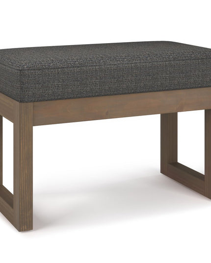 27" Ebony and Brown Fabric Footstool