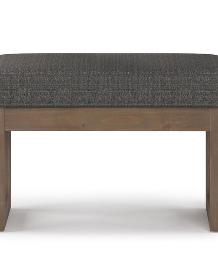 27" Ebony and Brown Fabric Footstool