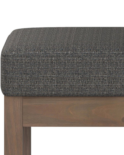 27" Ebony and Brown Fabric Footstool