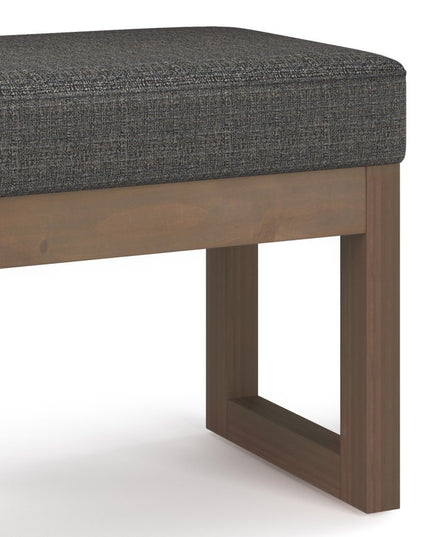 27" Ebony and Brown Fabric Footstool