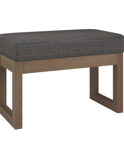 27" Ebony and Brown Fabric Footstool