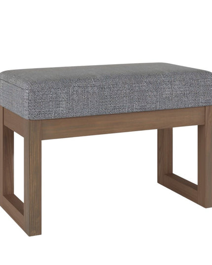 27" Gray and Brown Fabric Footstool