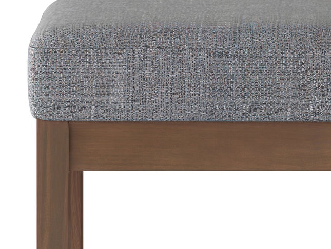 27" Gray and Brown Fabric Footstool