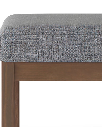 27" Gray and Brown Fabric Footstool
