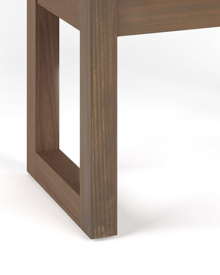 27" Gray and Brown Fabric Footstool