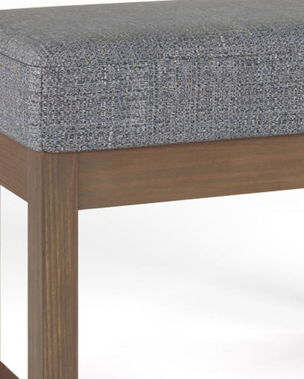 27" Gray and Brown Fabric Footstool