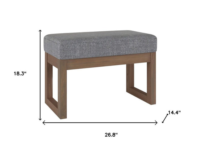 27" Gray and Brown Fabric Footstool