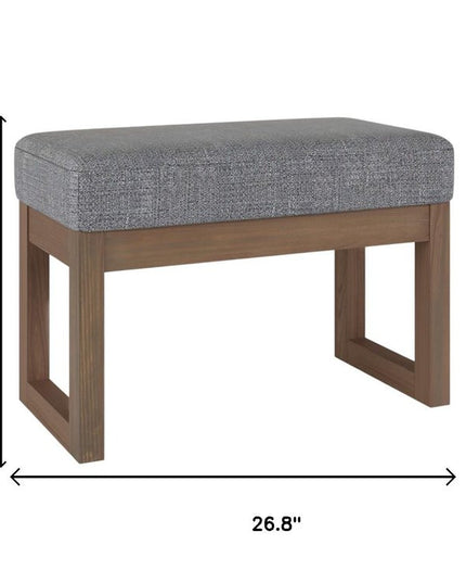 27" Gray and Brown Fabric Footstool