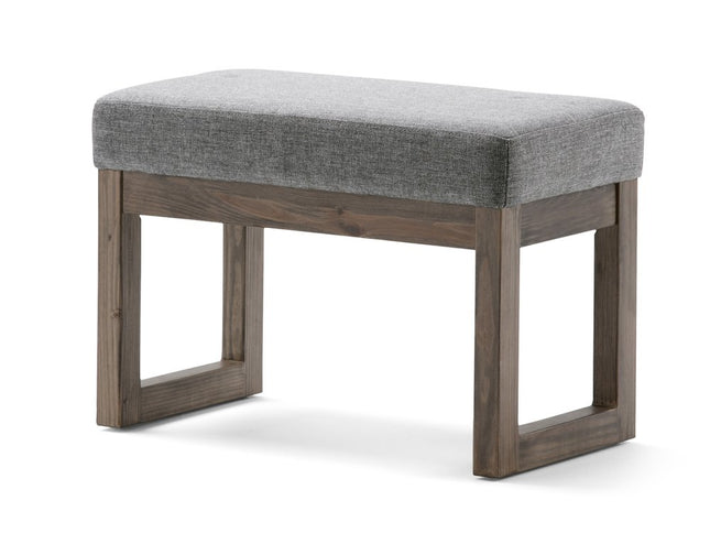 27" Gray and Brown Fabric Footstool