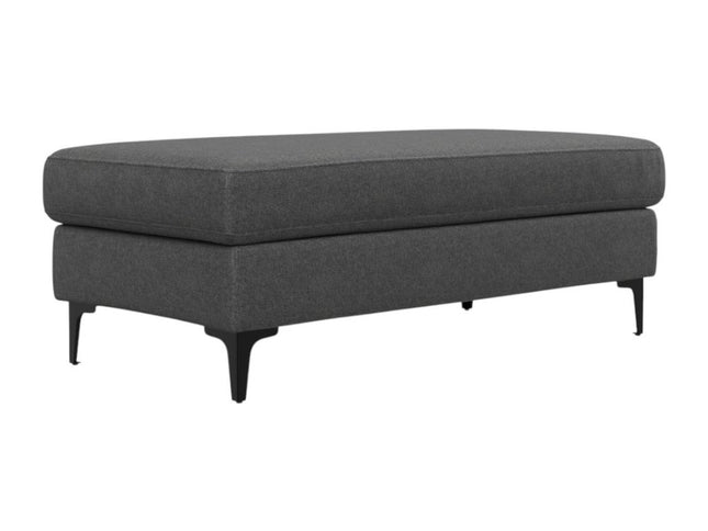 48" Gray and Black Fabric Ottoman