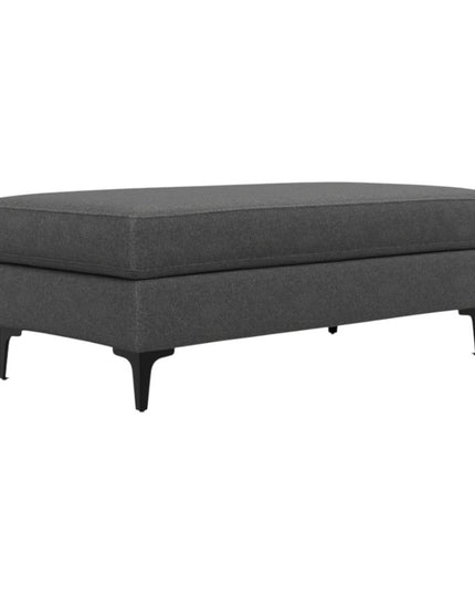 48" Gray and Black Fabric Ottoman