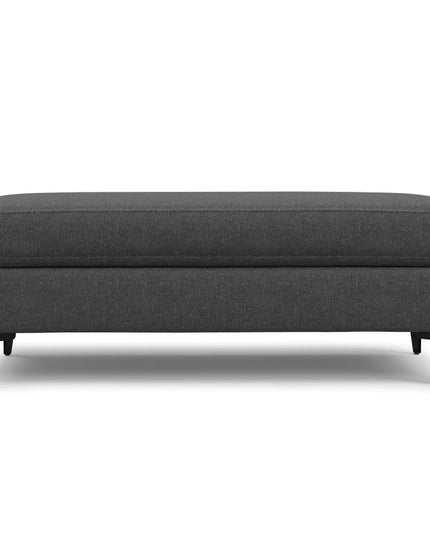 48" Gray and Black Fabric Ottoman