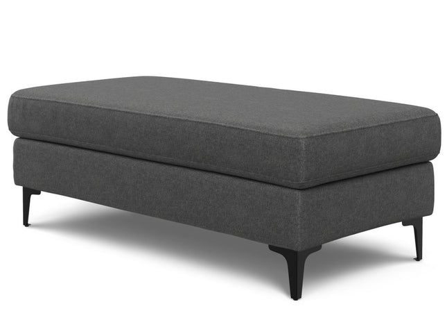48" Gray and Black Fabric Ottoman