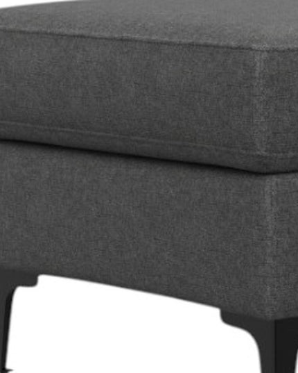 48" Gray and Black Fabric Ottoman