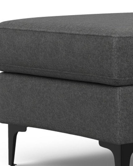 48" Gray and Black Fabric Ottoman