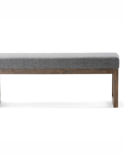 44" Gray and Brown Fabric Ottoman