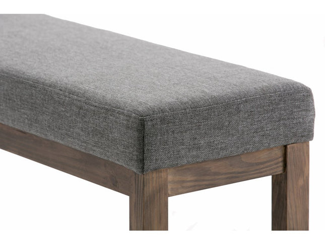 44" Gray and Brown Fabric Ottoman