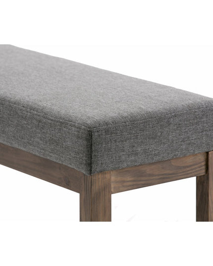 44" Gray and Brown Fabric Ottoman
