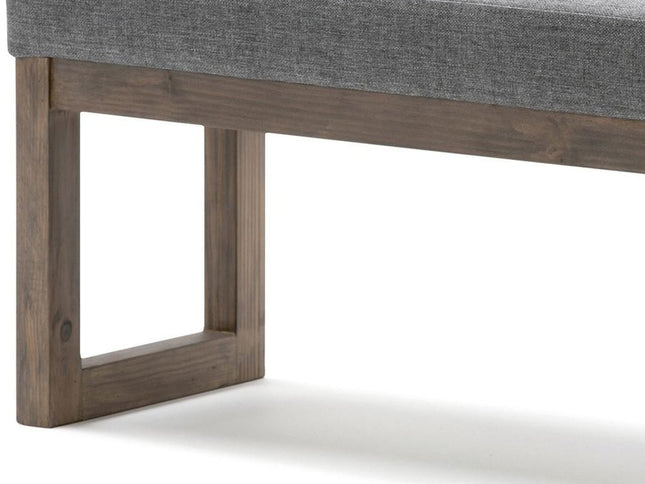 44" Gray and Brown Fabric Ottoman