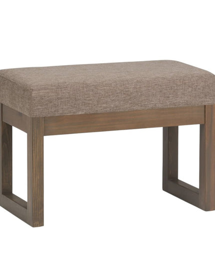 27" Brown Fabric Footstool