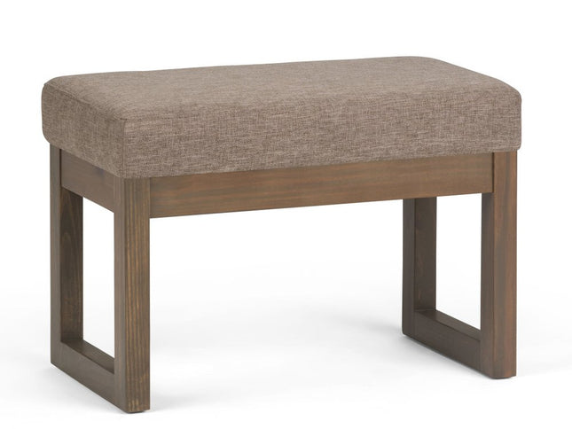 27" Brown Fabric Footstool