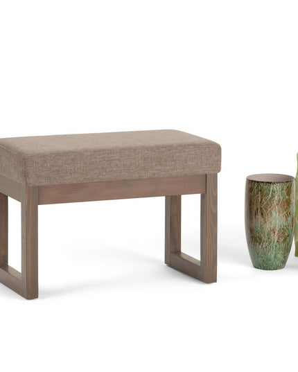 27" Brown Fabric Footstool