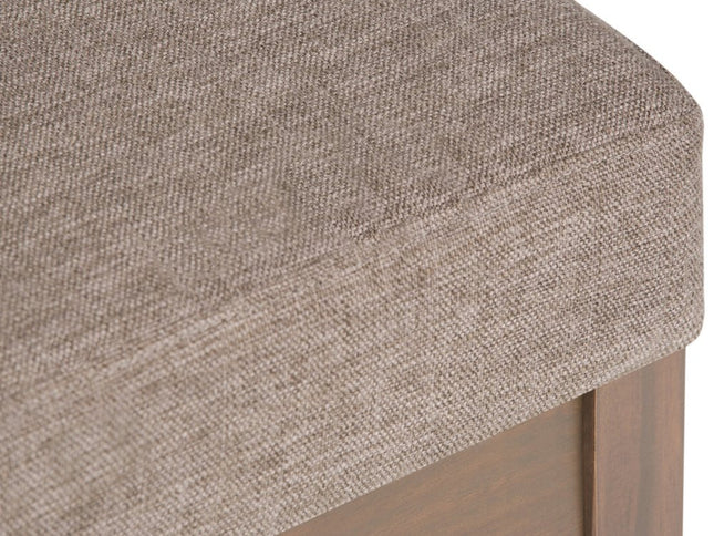 27" Brown Fabric Footstool