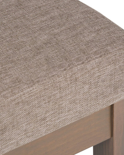 27" Brown Fabric Footstool