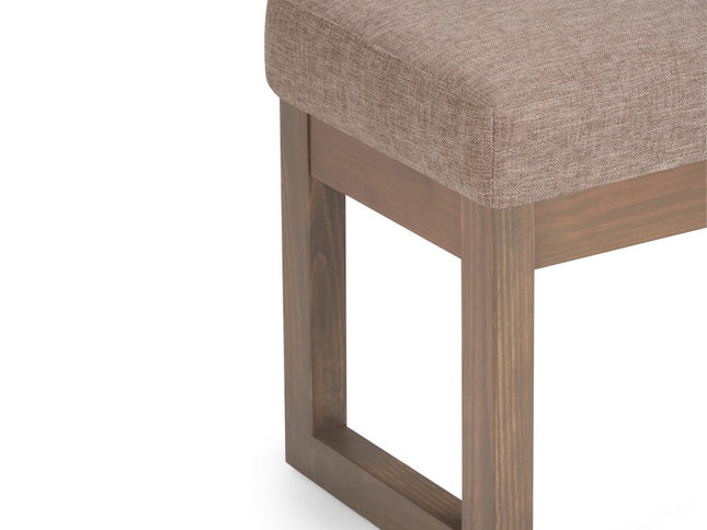 27" Brown Fabric Footstool