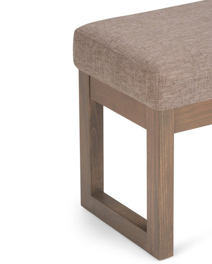 27" Brown Fabric Footstool