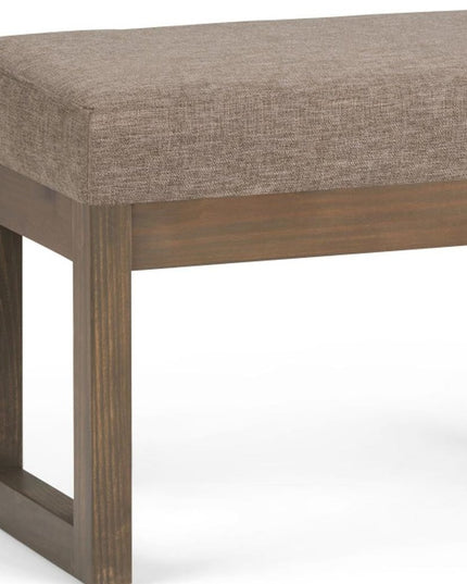 27" Brown Fabric Footstool