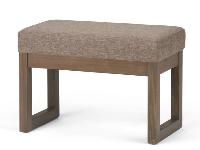 27" Brown Fabric Footstool