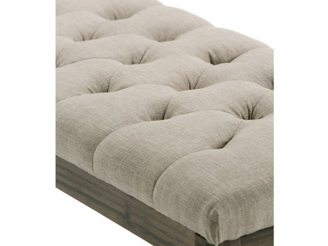 48" Natural and Brown Fabric Ottoman