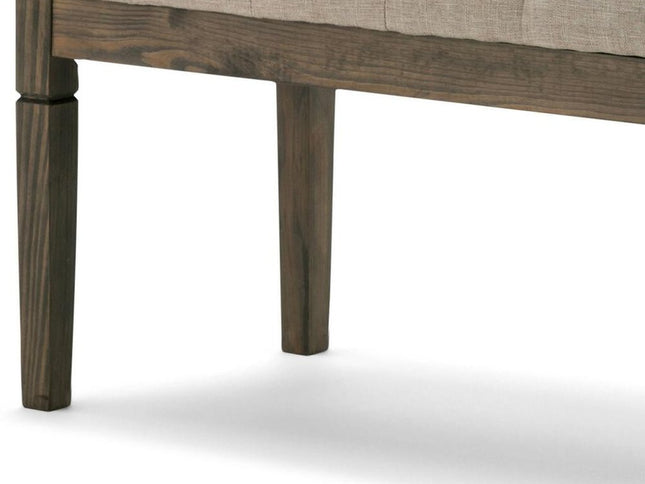 48" Natural and Brown Fabric Ottoman