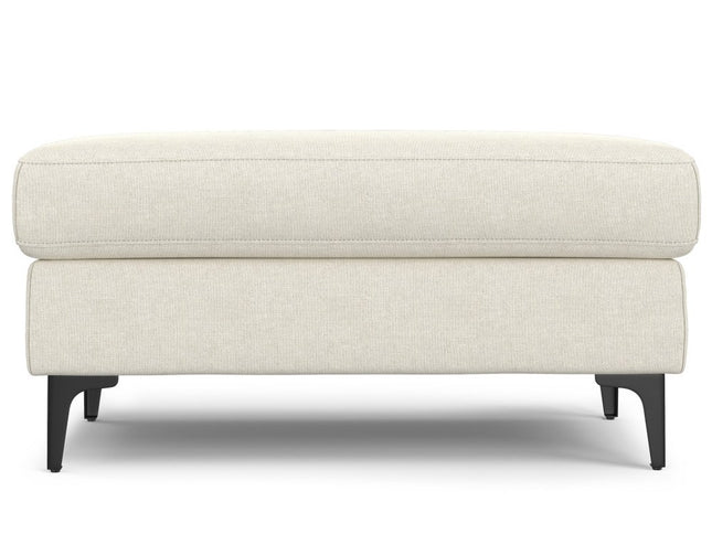 36" Cream and Black Fabric Ottoman