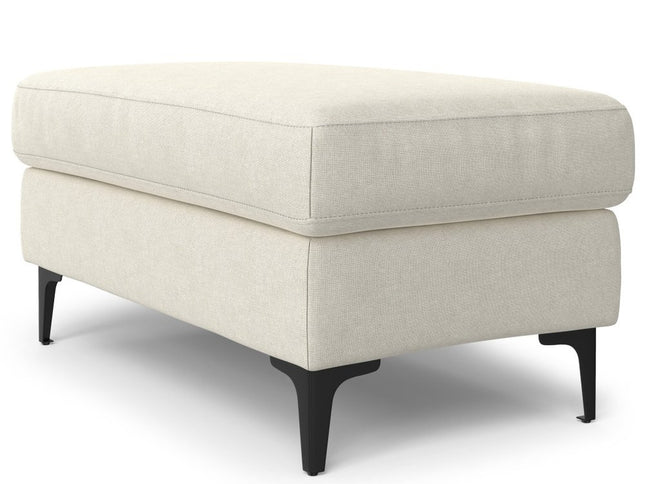 36" Cream and Black Fabric Ottoman