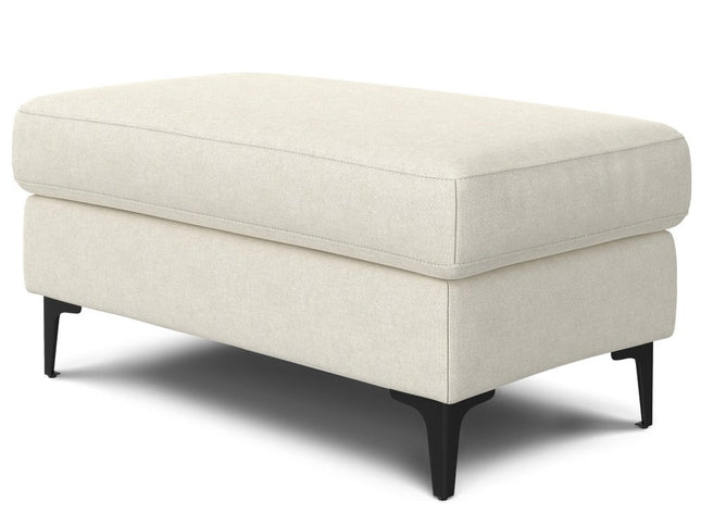36" Cream and Black Fabric Ottoman