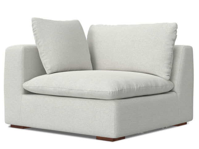 125" Gray Fabric Modular Sofa With Brown Legs