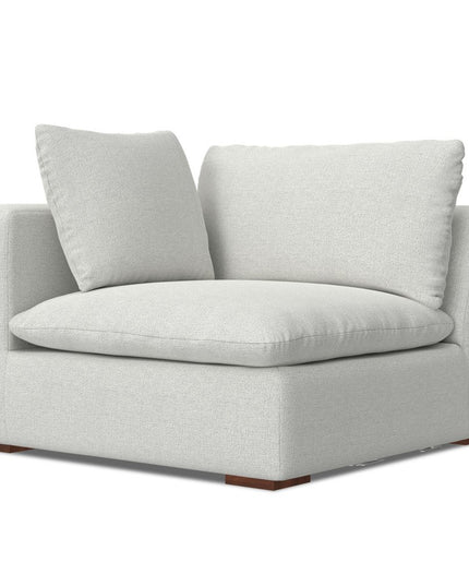 125" Gray Fabric Modular Sofa With Brown Legs
