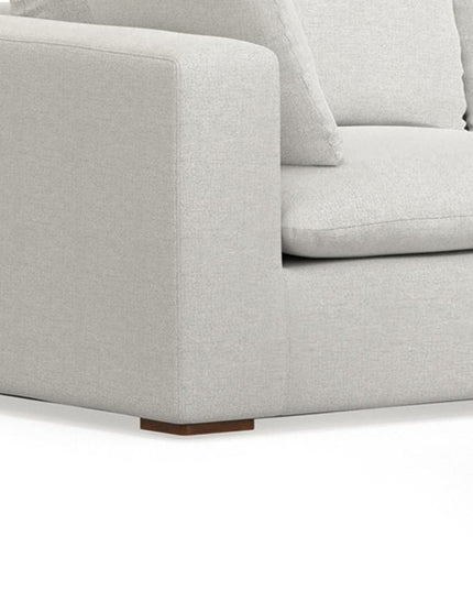 125" Gray Fabric Sofa With Ottoman With Brown Legs