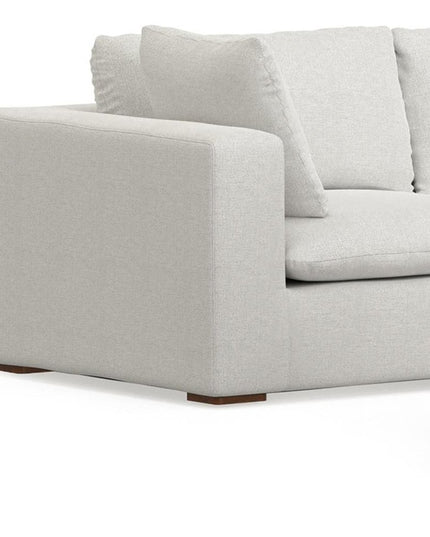 125" Gray Fabric Sofa With Ottoman With Brown Legs