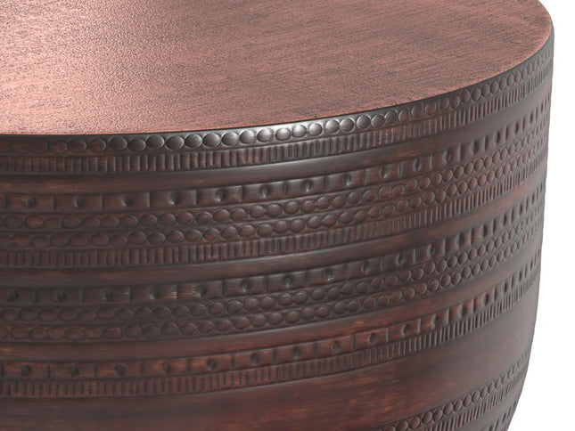 18" Bronze Metal Round Drum End Table