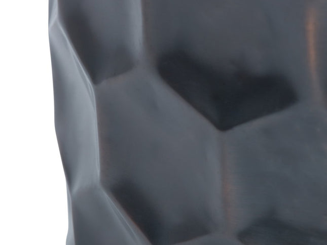 17" Antiqued Bronze Metal Round Drum End Table