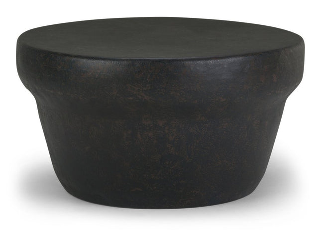 18" Bronze Metal Round Drum End Table