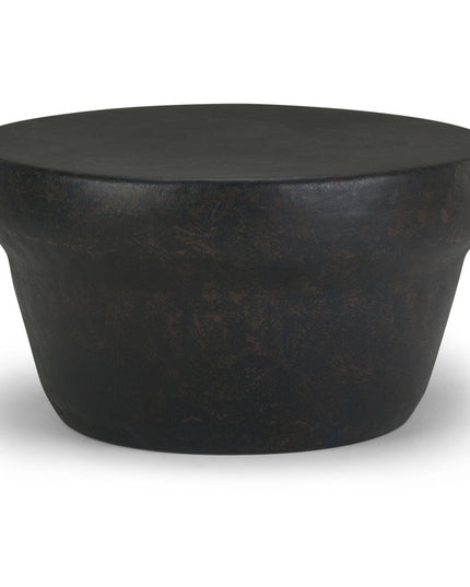 18" Bronze Metal Round Drum End Table