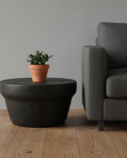 18" Bronze Metal Round Drum End Table