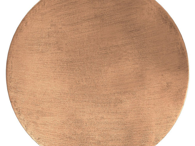 18" Copper Metal Round Drum End Table