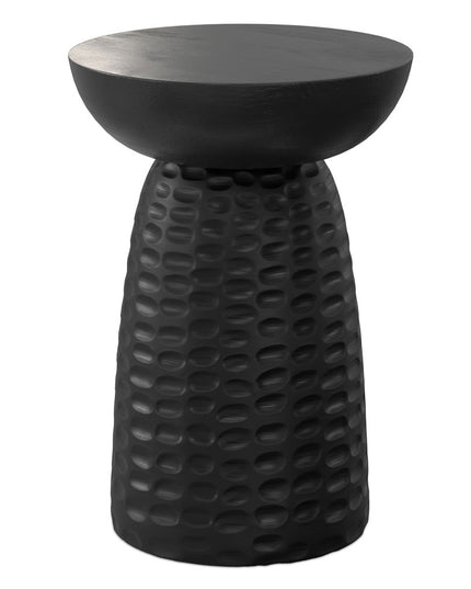 18" Black Solid Wood Round End Table