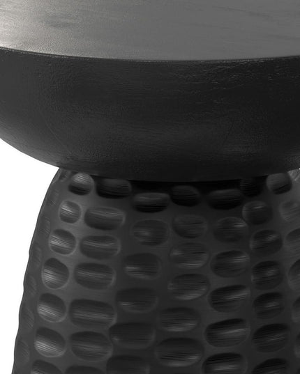 18" Black Solid Wood Round End Table