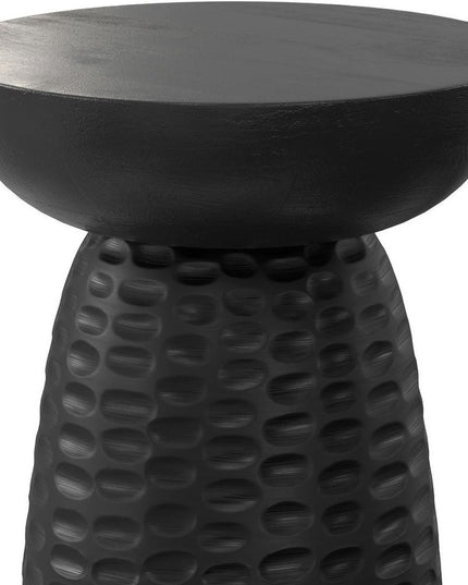 18" Black Solid Wood Round End Table